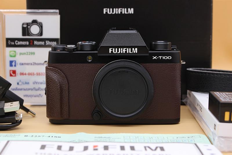 ขาย Body Fujifilm X-T100 (สีน้ำตาล) สภาพสวยใหม่ เครื่องศูนย์ไทย มีประกันเพิ่ม3ปี ถึง 01-09-64 เมนูไทย จอปรับเซลฟี่ได้ จอติดฟิล์มแล้ว อุปกรณ์ครบกล่อง  อุปกร